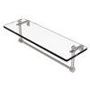Allied Brass Prestige Regal Satin Nickel 16-in Glass Vanity Shelf with Integrated Towel Bar