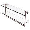 Allied Brass Prestige Regal Antique Copper 22-in Two Tiered Glass Shelf with Integrated Towel Bar
