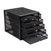 Mind Reader 10.75-in W x 11.25-in H x 14-in D Black Metal Mesh Storage with Drawers
