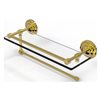 Allied Brass Prestige Que New Polished Brass Paper Towel Holder with 16-in Gallery Glass Shelf