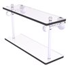 Allied Brass Pacific Grove 16-in  Satin Chrome 2-Tier Glass Wall Mount Bathroom Shelf with Twisted Accents