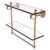 Allied Brass Pacific Grove 16-in  Brushed Bronze Double Glass Wall Mount Bathroom Shelf with Dotted Accents
