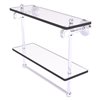 Allied Brass Pacific Grove 16-in  Polished Chrome Double Glass Wall Mount Bathroom Shelf with Dotted Accents