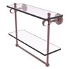 Allied Brass Pacific Grove 16-in  Antique Copper Double Glass Wall Mount Bathroom Shelf with Twisted Accents