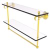 Allied Brass Pacific Grove 22-in Polished Brass Double Glass Wall Mount Bathroom Shelf with Twisted Accents