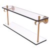 Allied Brass Pacific Grove 22-in Brushed Bronze 2-Tier Glass Wall Mount Bathroom Shelf with Twisted Accents