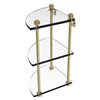 Allied Brass Prestige Regal Unlacquered Brass 1-Tier 8-in Glass Wall Mount Bathroom Shelf