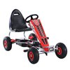 Aosom Red Kids Ride-On Go Kart Car with Adjustable Seat