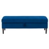 CorLiving Perry Wood Frame Velvet Storage Bench 48-in X 18-in - Blue
