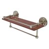 Allied Brass Que New Polished Nickel Wall Mount Wood Bathroom Shelf with Gallery Rail and Towel Bar