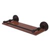 Allied Brass Que New Antique Bronze Wall Mount Wood Bathroom Shelf with Gallery Rail