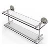 Allied Brass Que New Satin Nickel Wall Mount 2-Tier Glass Bathroom Shelf with Gallery Rail