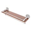 Allied Brass Que New Wall Mount Matte White Wood Bathroom Shelf with Gallery Rail and Towel Bar