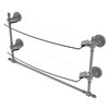 Allied Brass Retro Dot Matte Grey 18-in Two Tiered Glass Shelf with Integrated Towel Bar