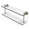 Allied Brass Washington Square Polished Nickel Collection 22-in Two Tiered Glass Shelf