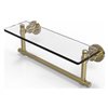 Allied Brass Washington Square Unlacquered Brass 16-in Glass Vanity Shelf with Integrated Towel Bar