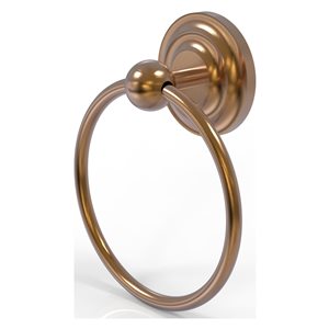 Allied Brass Prestige Que New Brushed Bronze Wall Mount Towel Ring