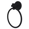 Allied Brass Satellite Orbit One Matte Black Wall Mount Towel Ring with Twisted Accents