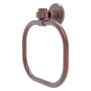 Allied Brass Continental Antique Copper Wall Mount Towel Ring with Grooved Accents