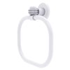 Allied Brass Continental Matte White Wall Mount Towel Ring with Dotted Accents