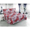 Marina Decoration Red, Grey, Silver and White Christmas Full/Queen Quilt Set - 3-Piece