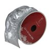 Northlight 2.5-in x 30-ft Silver Wired Christmas Words Craft Ribbon