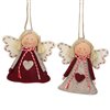 Northlight 3.5-in Grey and Red Angel Christmas Ornaments - Set of 2