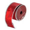 Northlight 2.5-in x 30-ft Shimmery Red and Silver Horizontal Wired Christmas Craft Ribbon