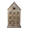 Northlight 30-in Snow-Covered Rustic Wooden House Christmas Tabletop