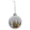 Northlight 3.75-in Silver and White Round Cutout Owl Christmas Ornament