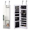 HomCom White Wall Mount Jewelry Armoire with 6 LED Lights