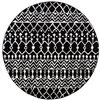 Safavieh Tulum Colfax 5-ft x 5-ft Black/Ivory Round Indoor Abstract Bohemian/Eclectic Area Rug