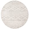 Safavieh Tulum Cibola 3-ft x 3-ft Ivory/Grey Round Indoor Distressed/Overdyed Bohemian/Eclectic Throw Rug