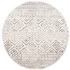 Safavieh Tulum Logan 3-ft x 3-ft Ivory/Grey Round Indoor Abstract Bohemian/Eclectic Throw Rug