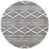 Safavieh Tulum Cibola 7-ft x 7-ft Ivory/Black Round Indoor Abstract Bohemian/Eclectic Area Rug
