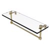Allied Brass Wall mount 16-in Glass Vanity Shelf with Integrated Towel Bar Unlacquered Brass