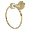 Allied Brass Pacific Beach Unlacquered Brass Wall Mount Towel Ring with Grooved Accents