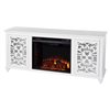 Southern Enterprises Clinale 58-in White Electric Fireplace with Media Storage