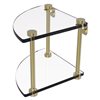Allied Brass Two Tier Corner Glass Shelf - Satin Brass