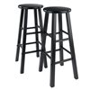 Winsome Wood Element Black Bar Height (27-in to 35-in) Bar Stool - 2-Pack