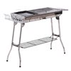 Outsunny 41-in Stainless Steel Folding Charcoal Grill with Air Vents