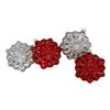 Northlight Red and Silver Glass Snowflake Hanging Christmas Decorations