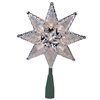 Northlight  8-in Silver Mosaic Lighted Star Christmas Tree Topper