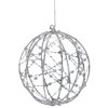 Northlight 8-in LED Lighted Silver Wired Christmas Hanging Ball Decoration