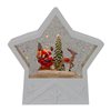 Northlight 7-in Lighted White Star Christmas Snow Globe with Santa in Sleigh