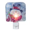 Northlight 4-in Blue and Red Glass Snowman Christmas Night Light