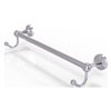 Allied Brass Sag Harbor 24-in Satin Chrome Wall Mount Single Towel Bar with Integrated Hooks