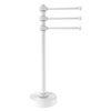 Allied Brass Towel Holder Matte White Freestanding Towel Rack with Grooved Accents