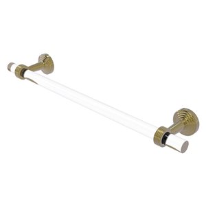 Matte Gray Allied Brass PB-41T-BB-24-GYM Pacific Beach Collection 24 Inch Back Shower Door Towel Bar with Twisted Accents 