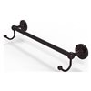Allied Brass Shadwell 30-in Antique Bronze Wall-Mounted Single Towel Bar with Integrated Hooks